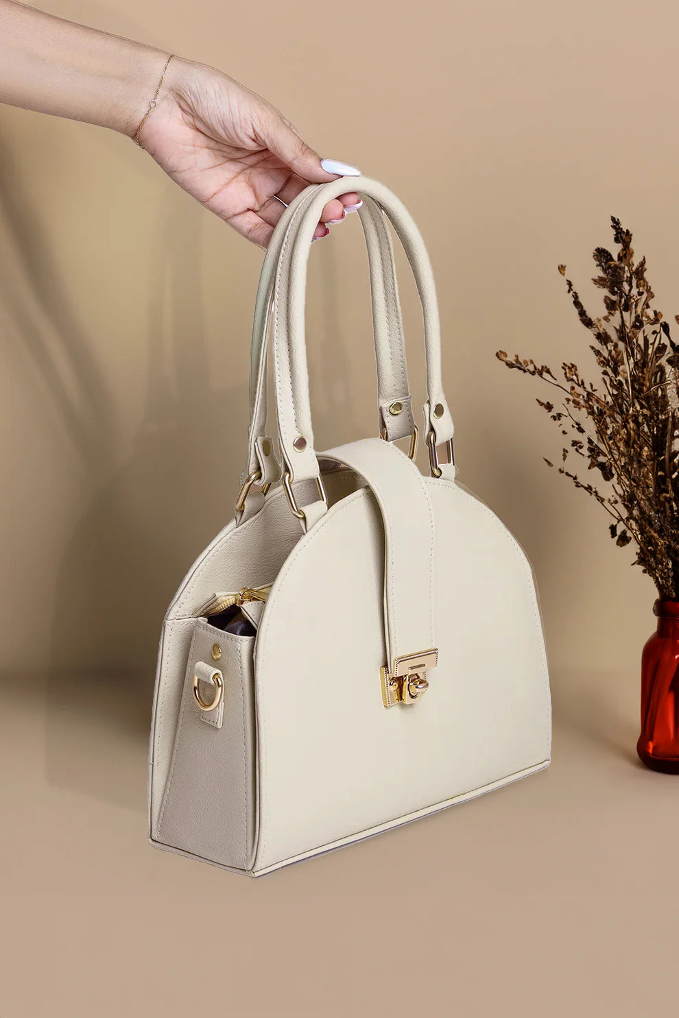 D-BOX HANDBAG - BEIGE