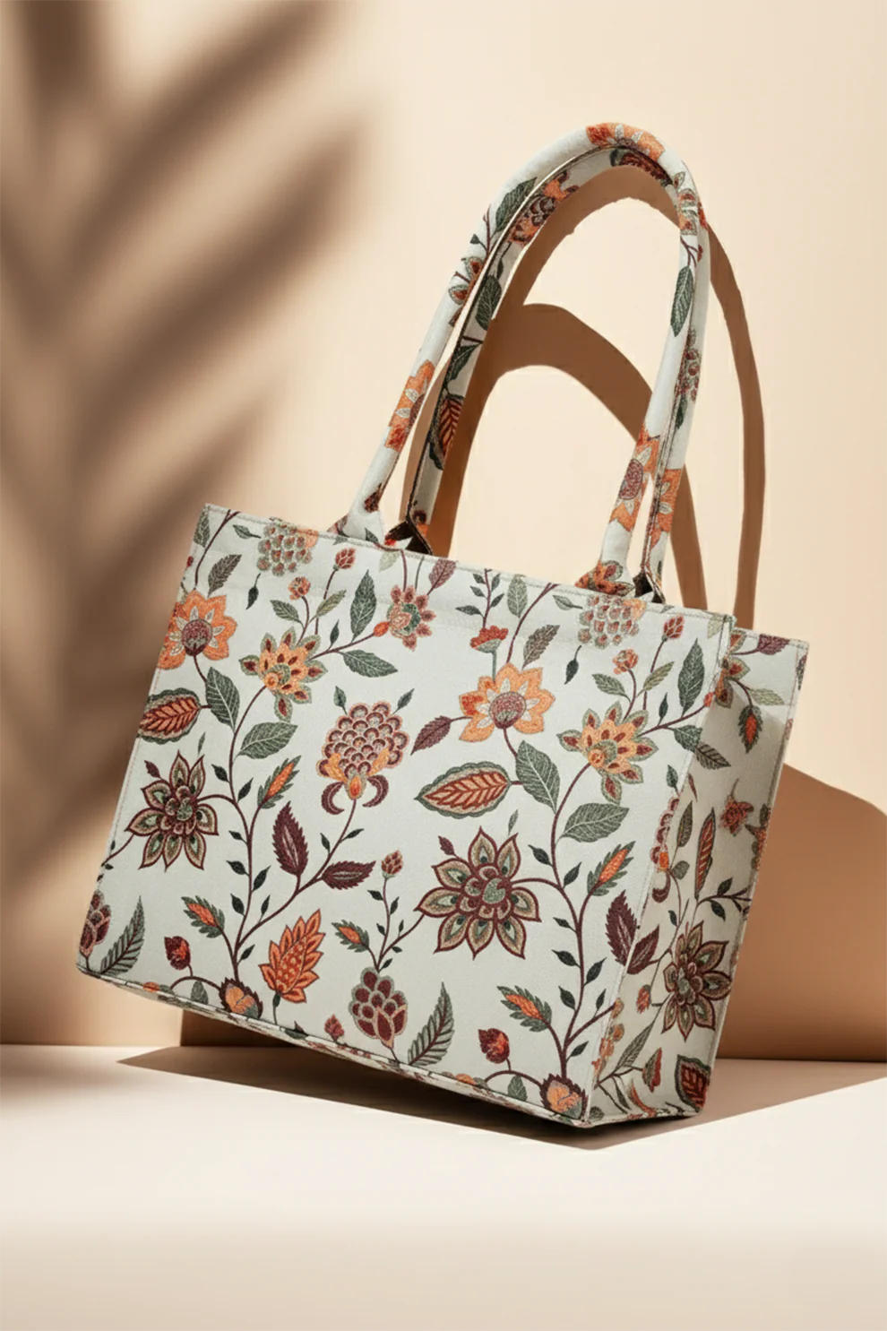 BEIGE MULTIFLOWER - CANVAS BAG