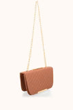 QUILTED SHOULDER BAG - BRONZE