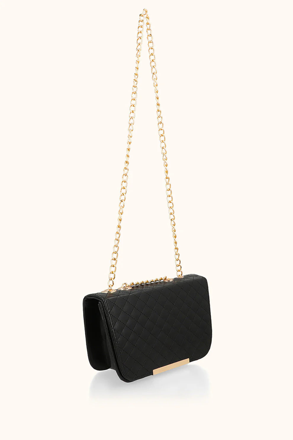 QUILTED SHOULDER BAG - BLACK
