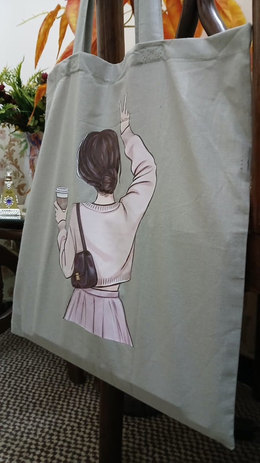 CUSTOMIZABLE CANVAS BAG - LIGHT GREY