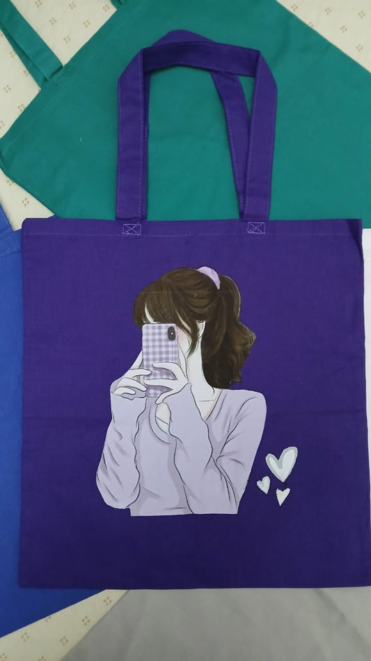 CUSTOMIZABLE CANVAS BAG - PURPLE