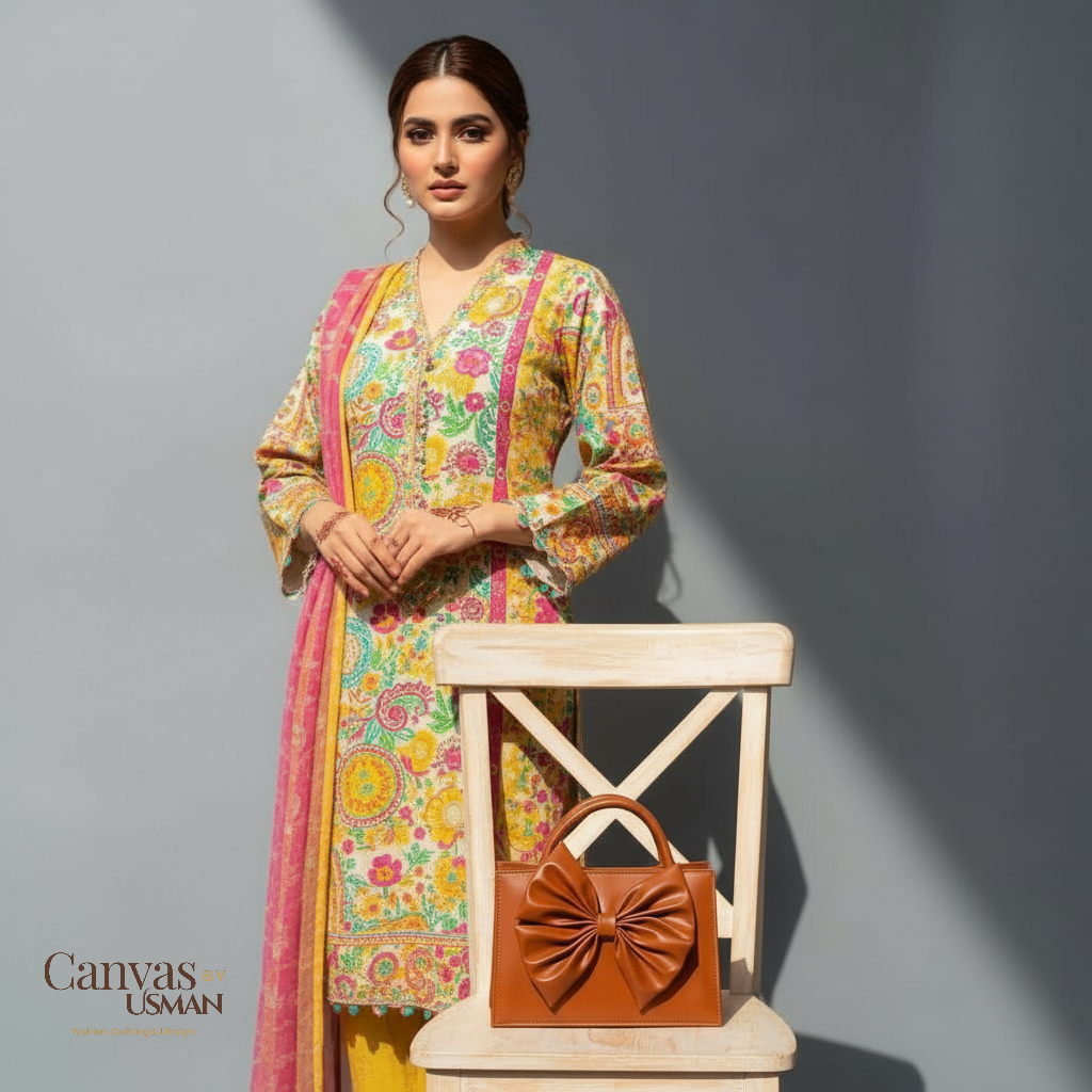 GLOSS BOW HANDBAG - BROWN