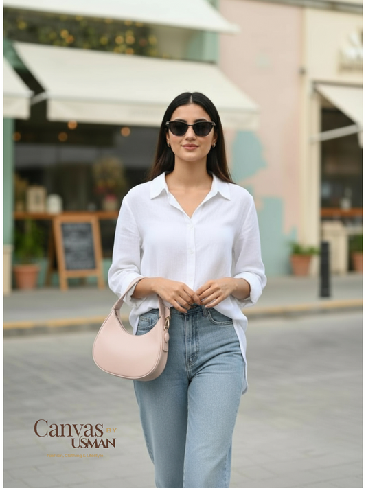HALF-MOON - PINK HANDBAG