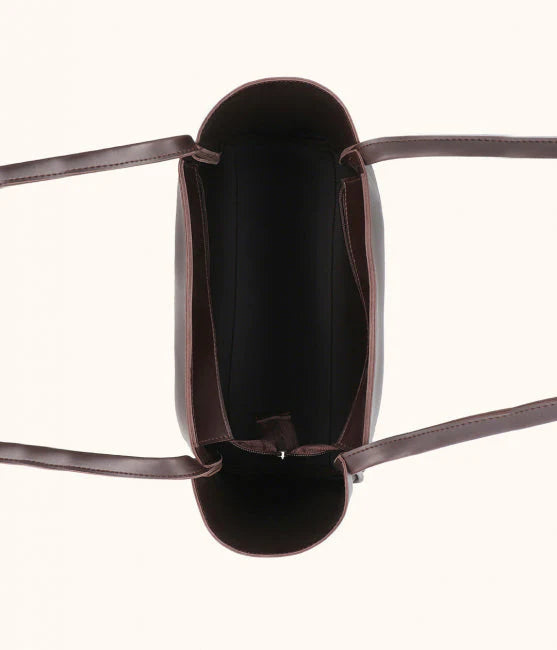 PYRAMID BROWN - LEATHER TOTE BAG