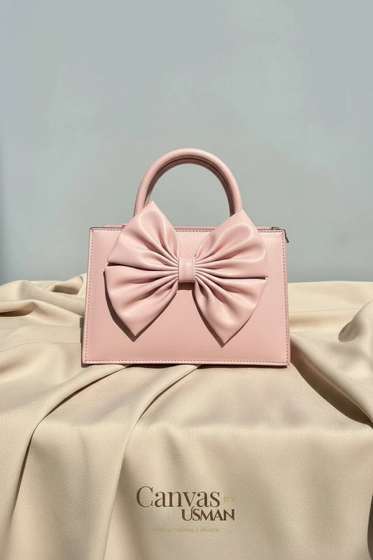 GLOSS BOW HANDBAG - PINK