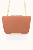 QUILTED SHOULDER BAG - BRONZE