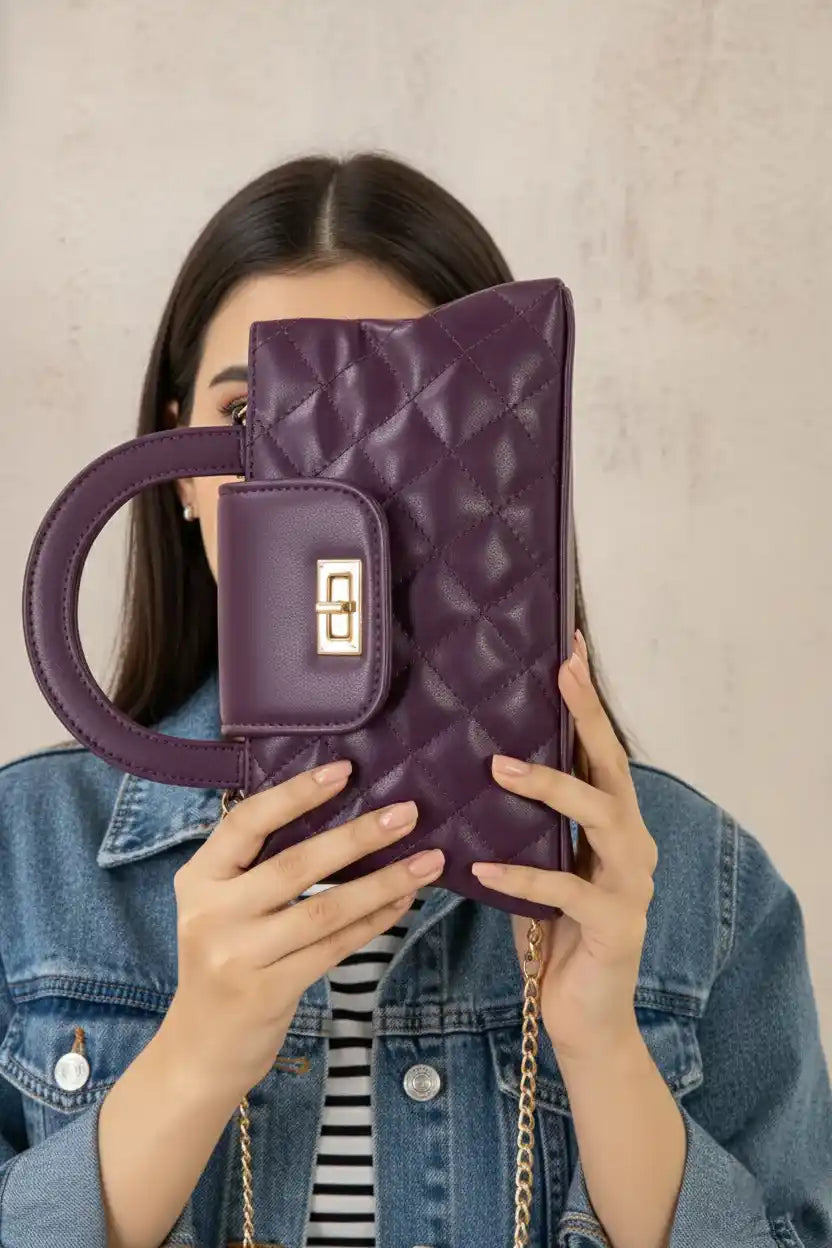 DOCKLOCK HANDLE BAG - PURPLE