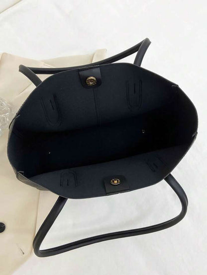 CBU LEATHER TOTE + POUCH - BLACK