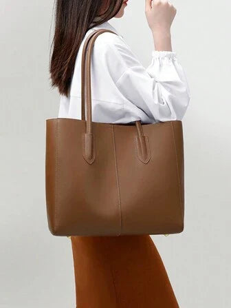 CBU LEATHER TOTE + POUCH - MUSTARD