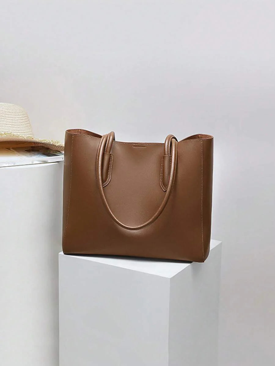 CBU LEATHER TOTE + POUCH - MUSTARD