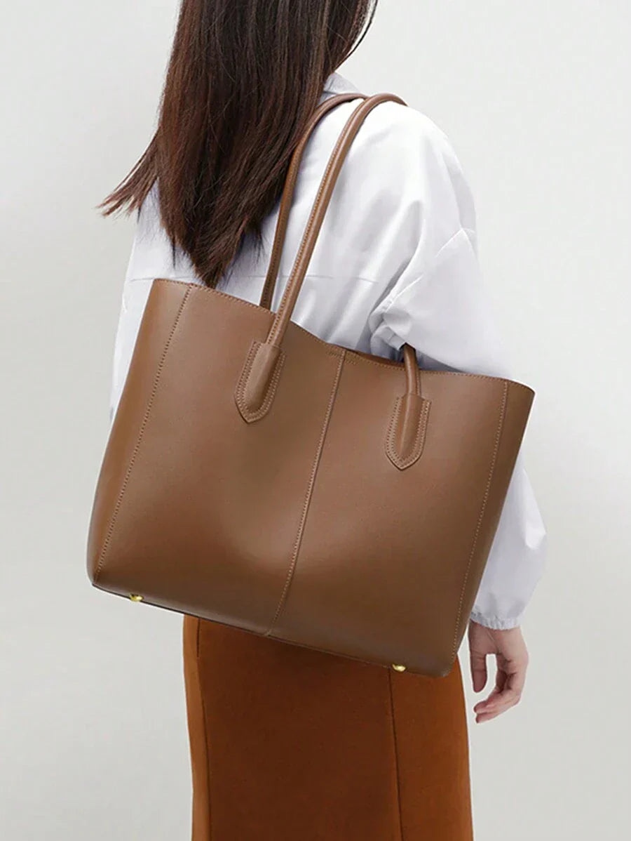 CBU LEATHER TOTE + POUCH - MUSTARD