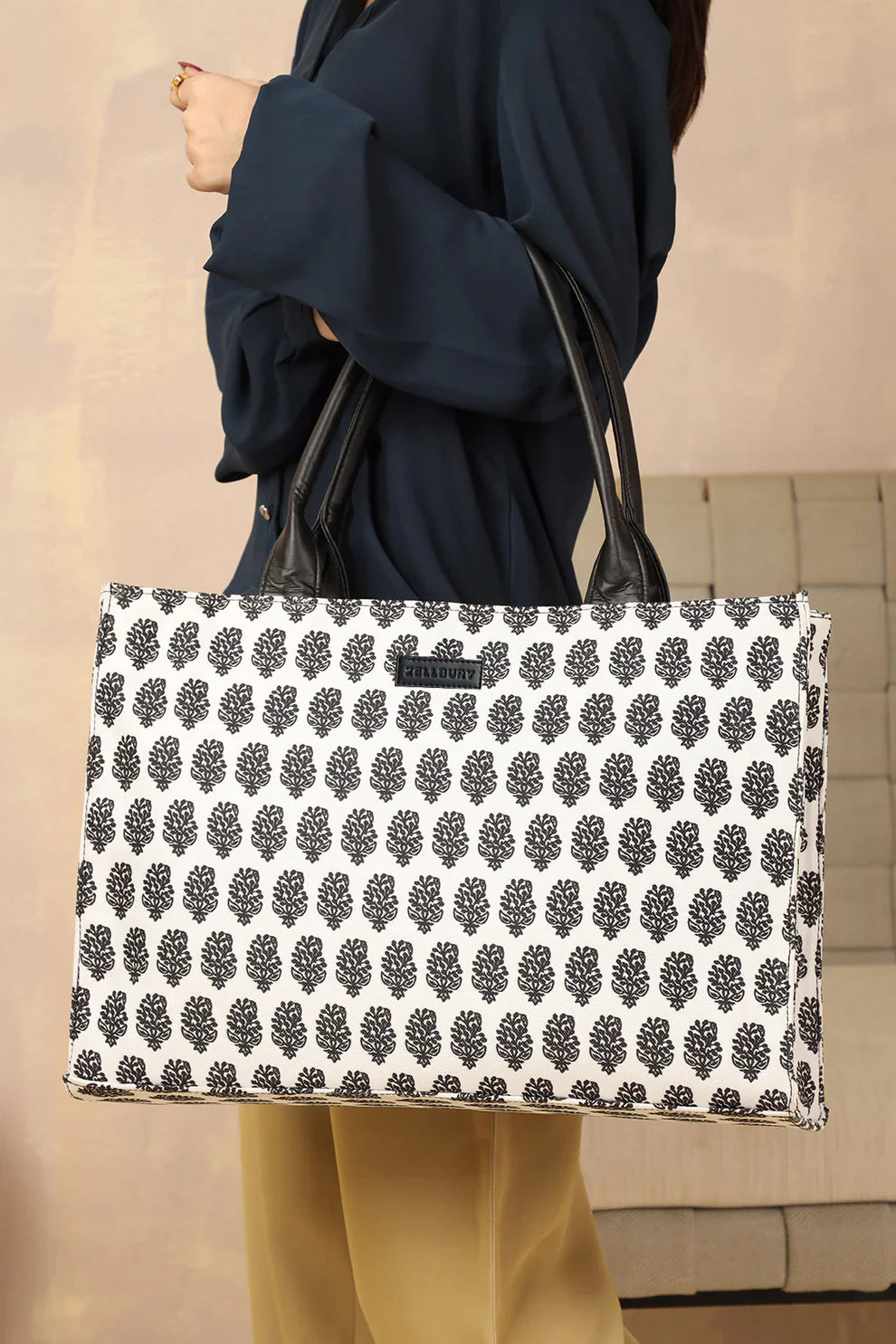 PREMIUM HANDLE - WHITE CANVAS BAG