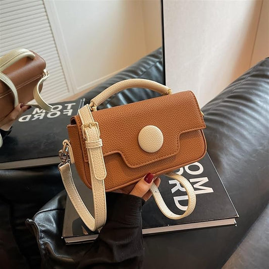 DOT LUXE HANDBAG - MUSTARD & BEIGE