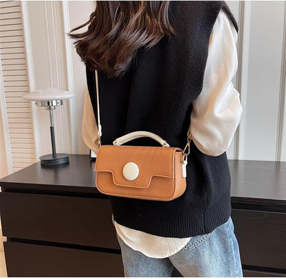 DOT LUXE HANDBAG - MUSTARD & BEIGE