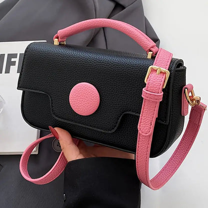 DOT LUXE HANDBAG - BLACK & PINK