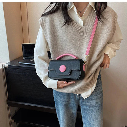 DOT LUXE HANDBAG - BLACK & PINK