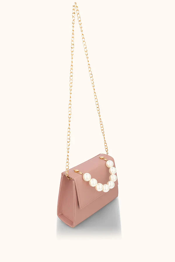 QUAD PEARL HANDBAG - TEA PINK
