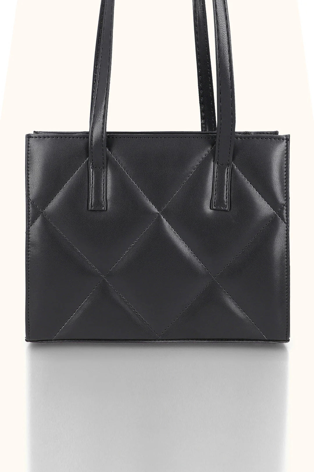 VELORA QUILT TOTE - BLACK