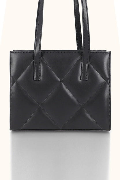 VELORA QUILT TOTE - BLACK