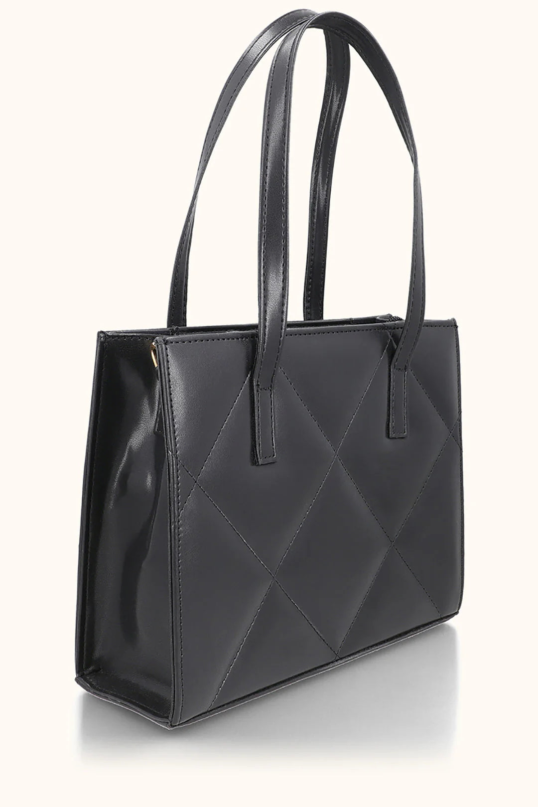 VELORA QUILT TOTE - BLACK