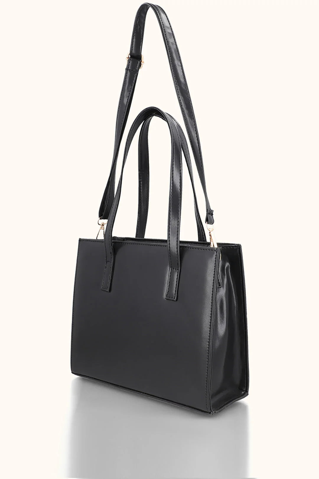 VELORA QUILT TOTE - BLACK