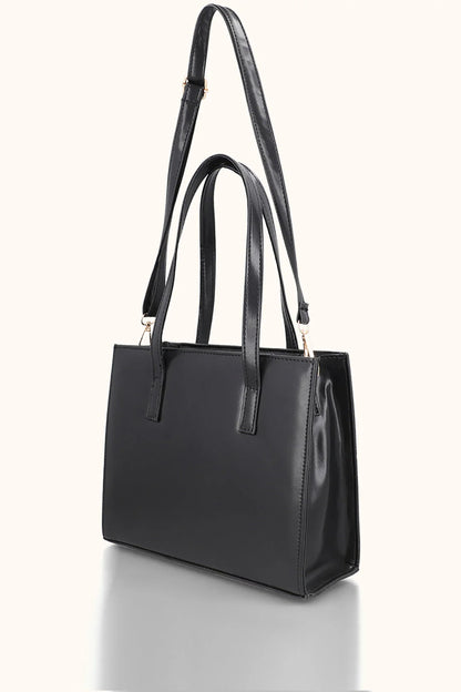VELORA QUILT TOTE - BLACK