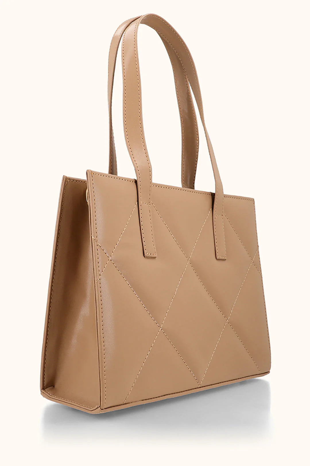 VELORA QUILT TOTE - BEIGE