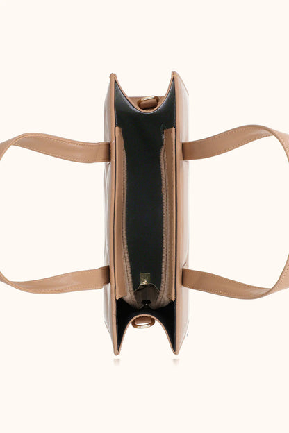 VELORA QUILT TOTE - BEIGE