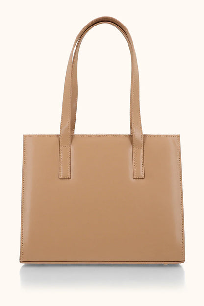 VELORA QUILT TOTE - BEIGE