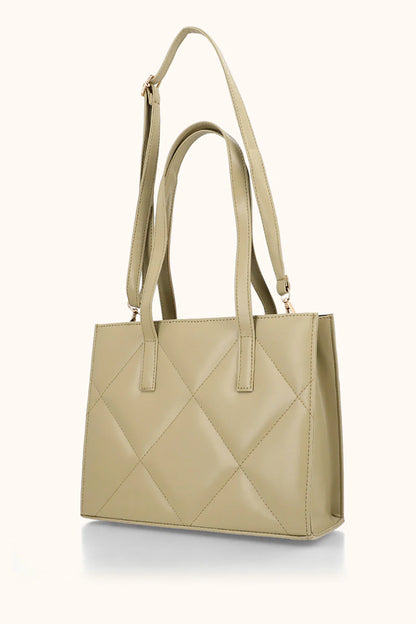 VELORA QUILT TOTE - OLIVE GREEN
