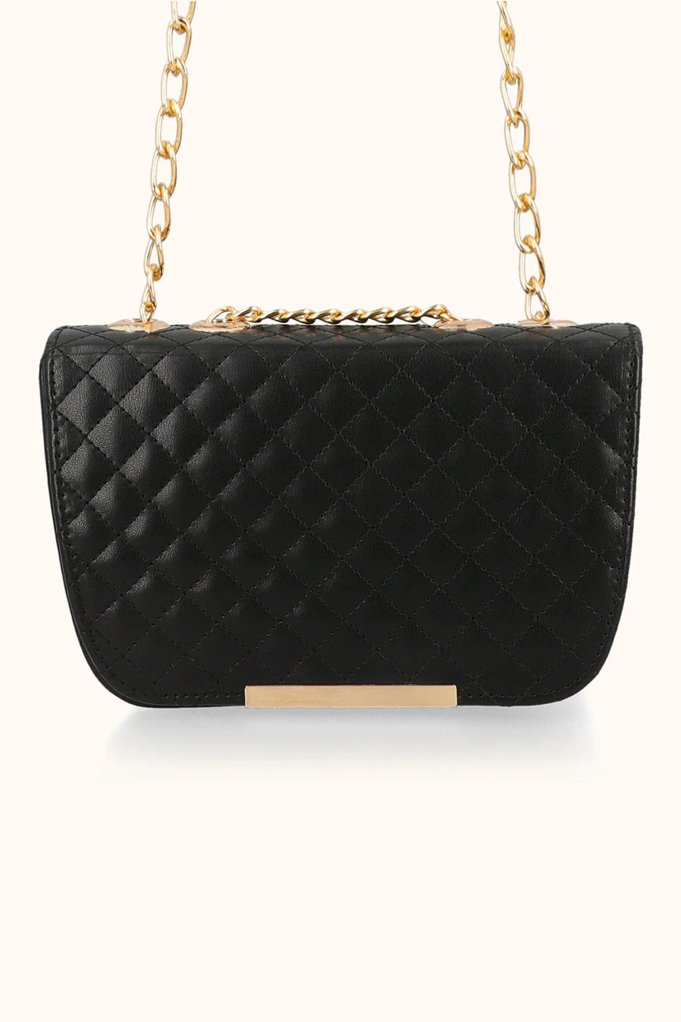 QUILTED SHOULDER BAG - BLACK