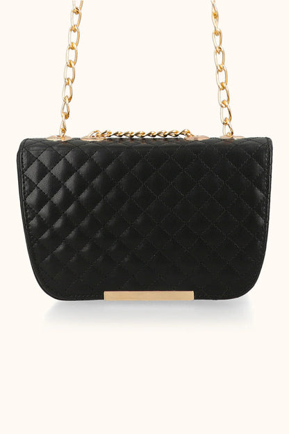 QUILTED SHOULDER BAG - BLACK