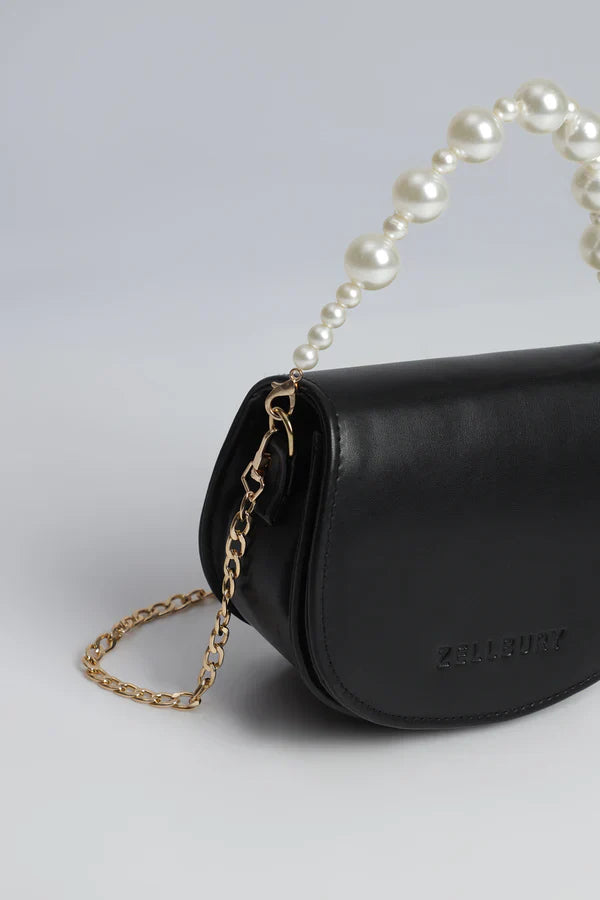 MIDNIGHT PEARL HANDBAG - BLACK