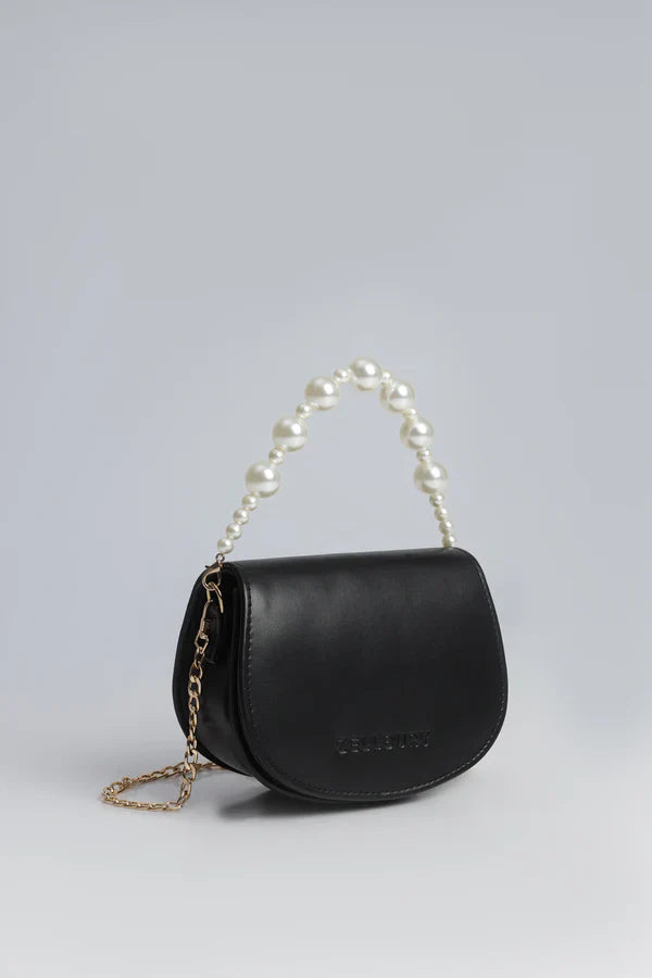 MIDNIGHT PEARL HANDBAG - BLACK