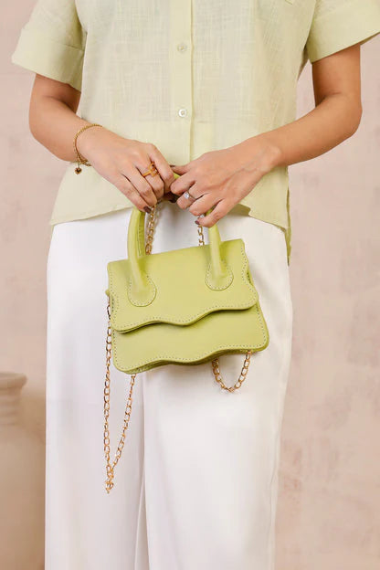 WAVY BABY HANDBAG - PISTACHIO GREEN