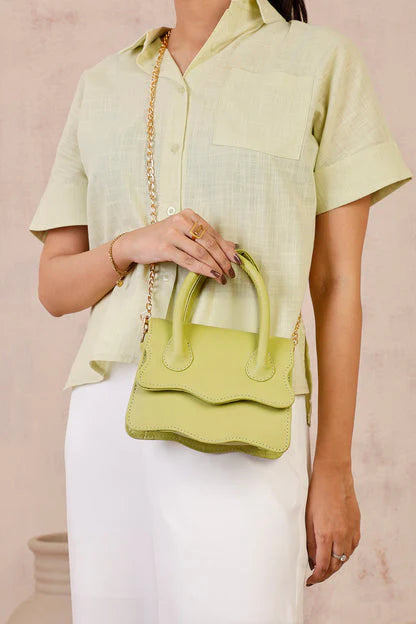 WAVY BABY HANDBAG - PISTACHIO GREEN