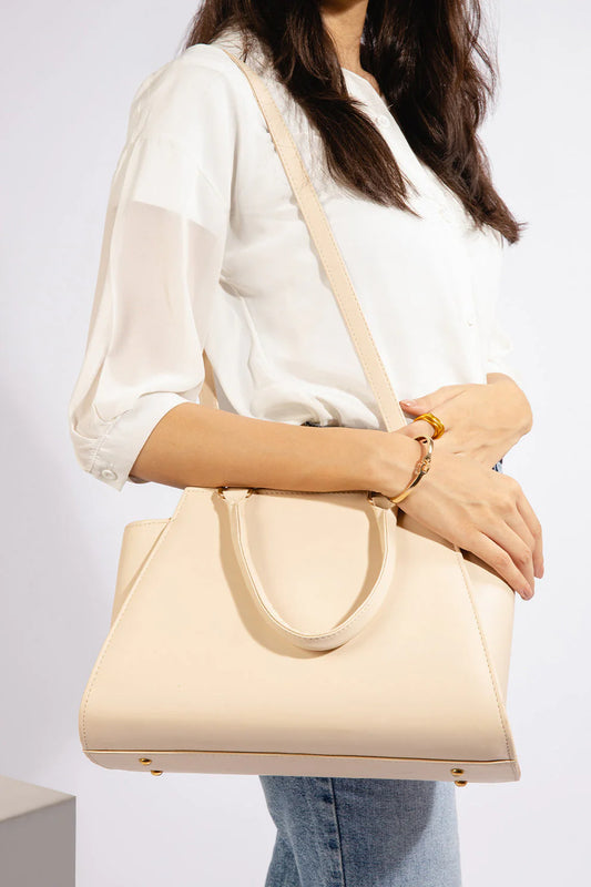 CURVE SHOULDER BAG - BEIGE