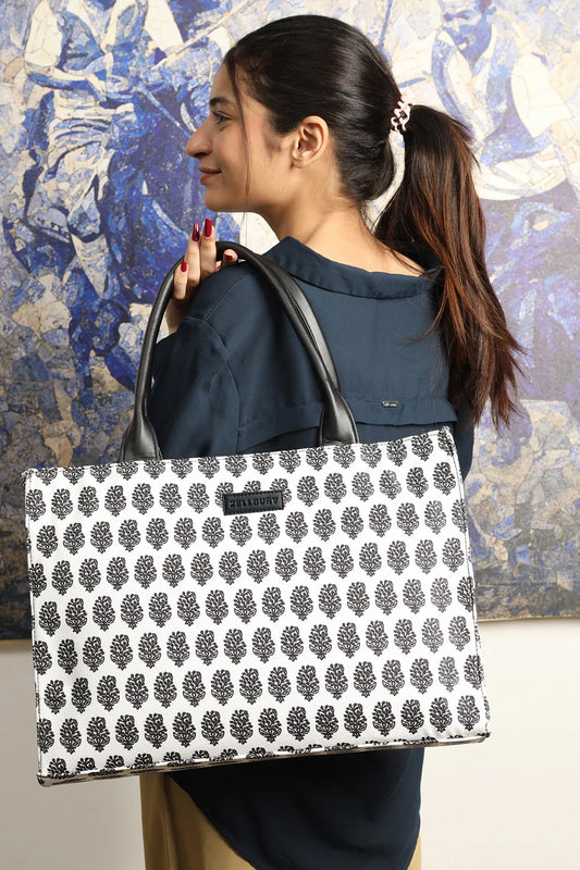 PREMIUM HANDLE - WHITE CANVAS BAG