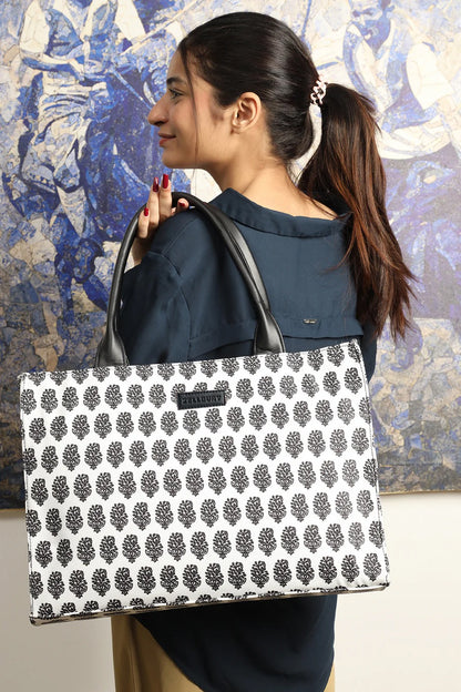 PREMIUM HANDLE - WHITE CANVAS BAG