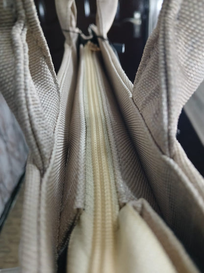 MANDALA LOOP - BEIGE  MINI CANVAS BAG