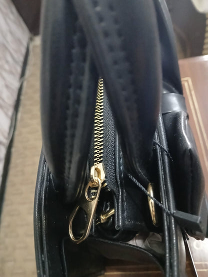 GLOSS BOW HANDBAG - BLACK