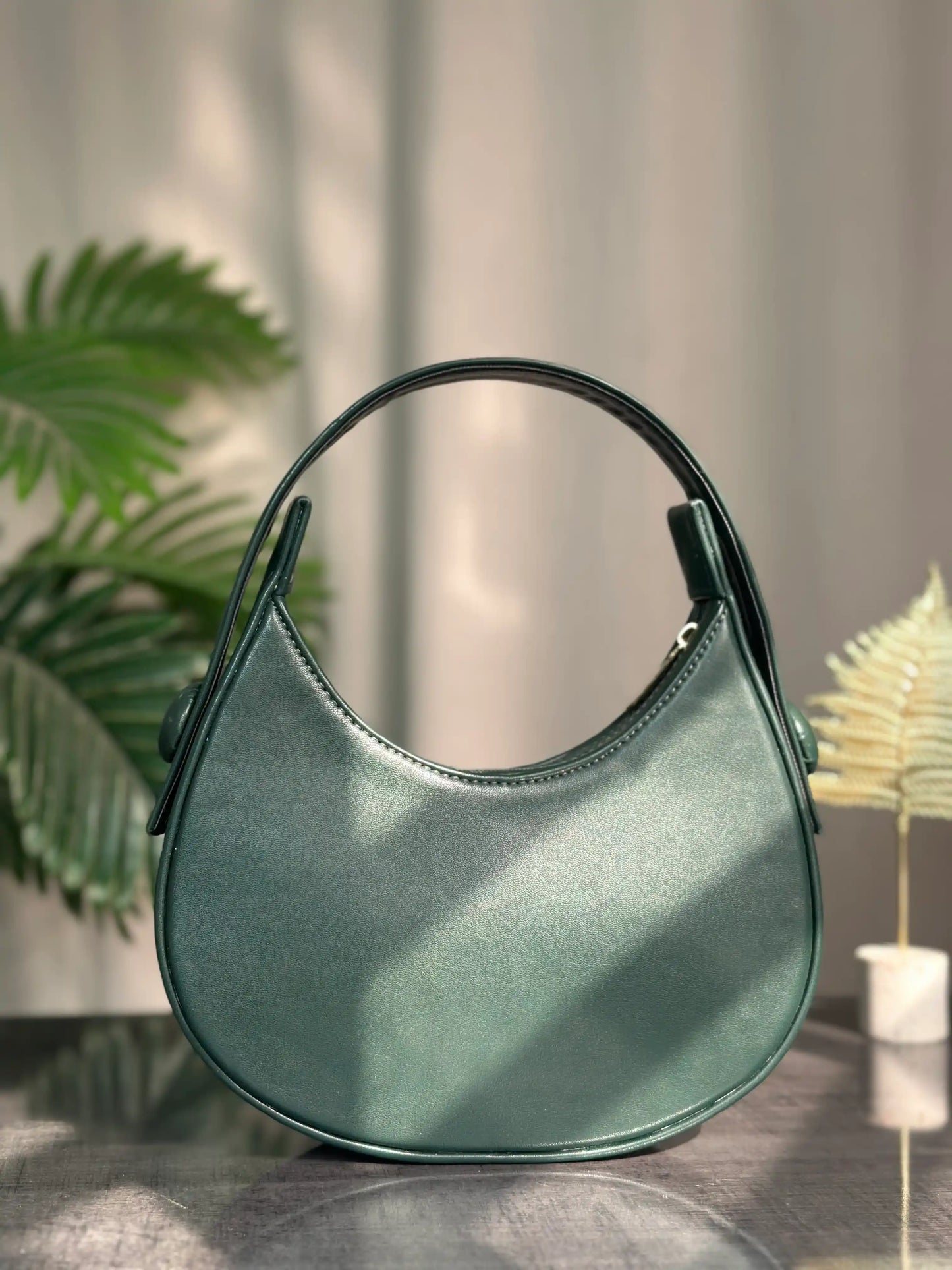 HALF-MOON - GREEN HANDBAG