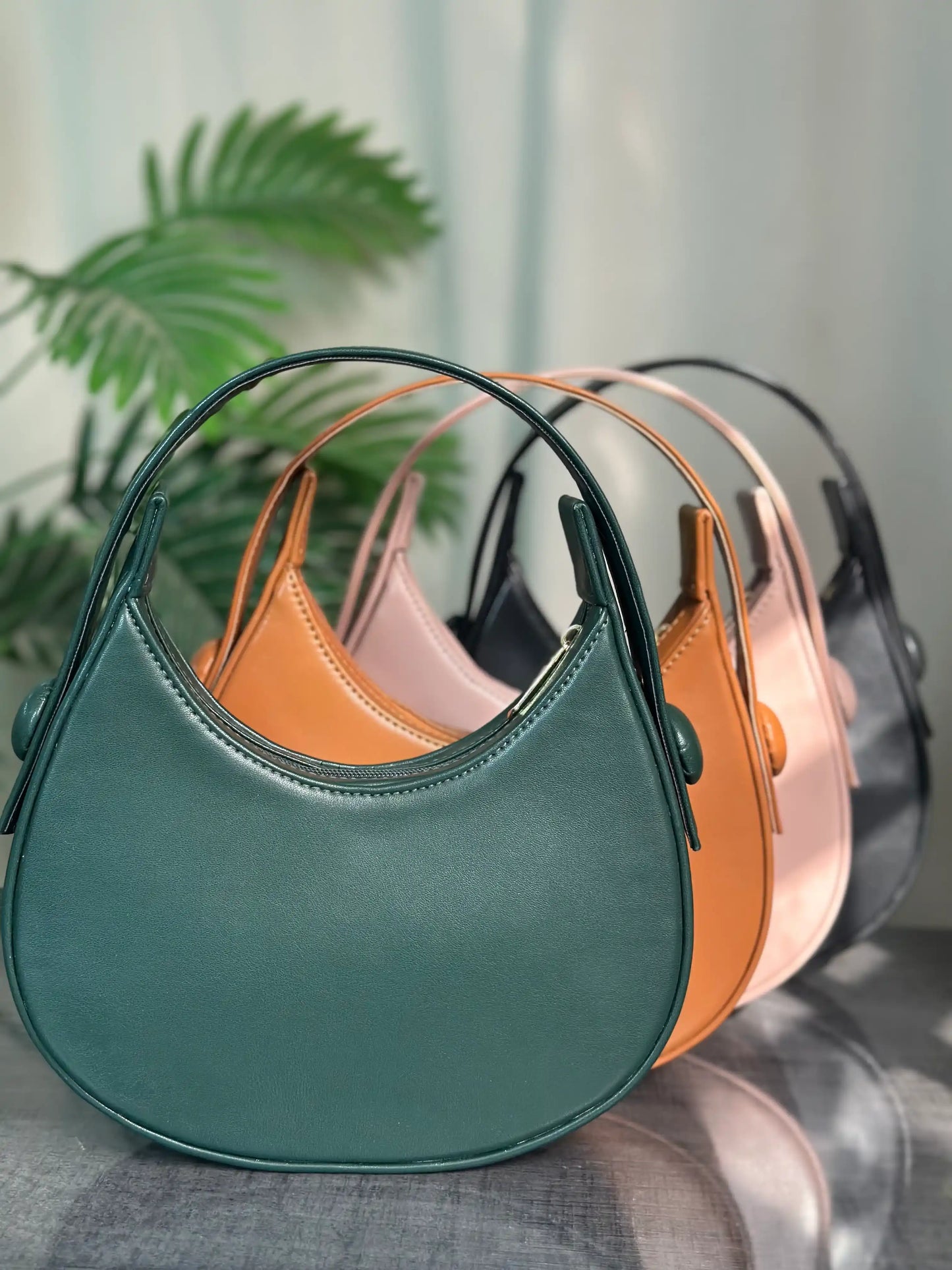 HALF-MOON - GREEN HANDBAG