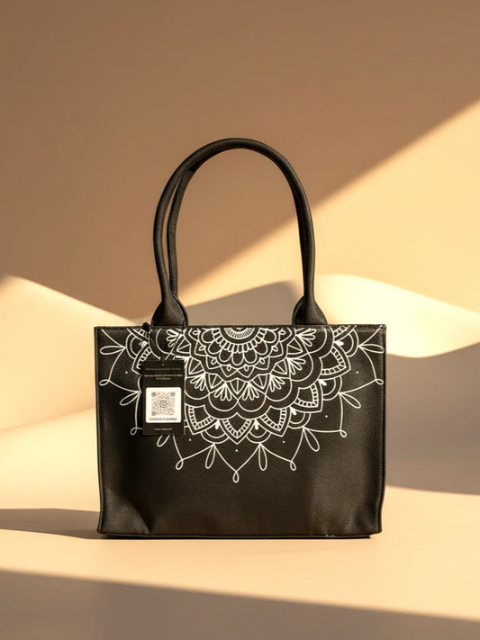 MANDALA LOOP - BLACK MINI CANVAS BAG