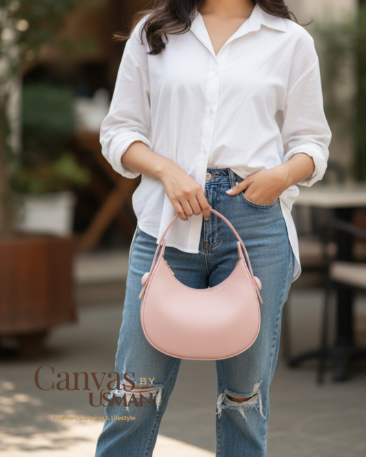 HALF-MOON - PINK HANDBAG