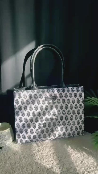 PREMIUM HANDLE - WHITE CANVAS BAG