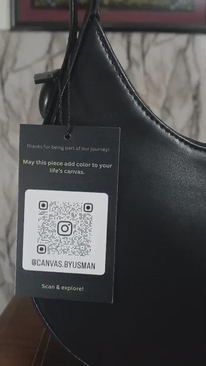 HALF-MOON - BLACK HANDBAG