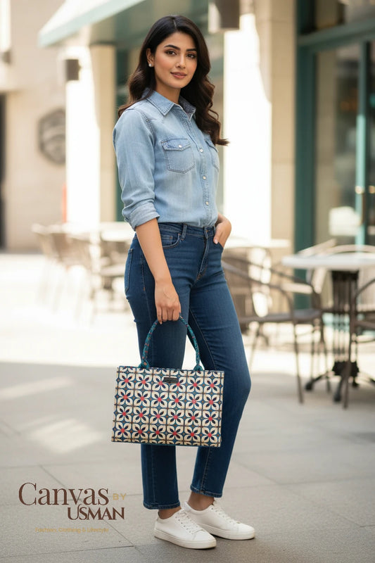 SQUARE MAZE - CANVAS BAG