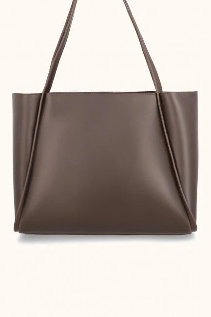 PYRAMID BROWN - LEATHER TOTE BAG